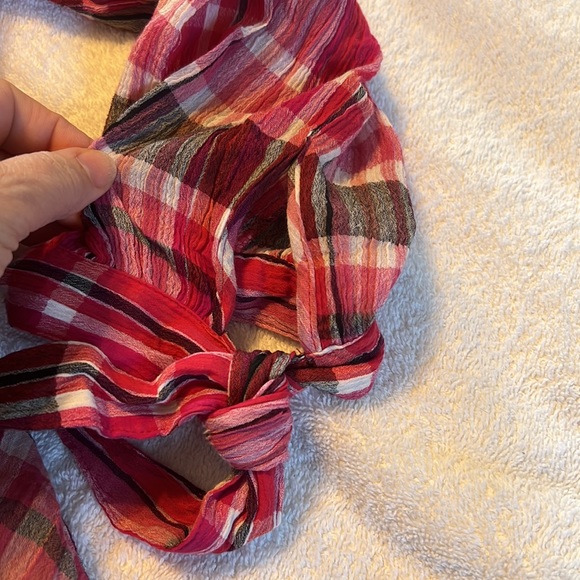 LAUREN Ralph Lauren pink plaid off shoulder blouse - Picture 9 of 11